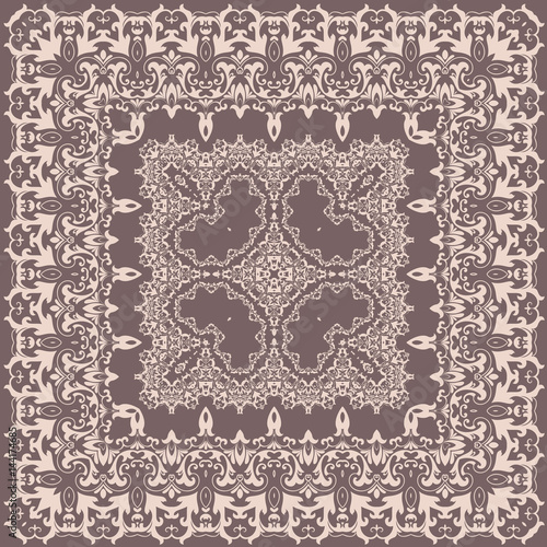 Vector fine floral square frame. Decorative element for invitations and cards. Border element