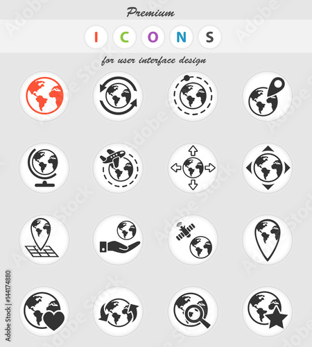 globes icon set