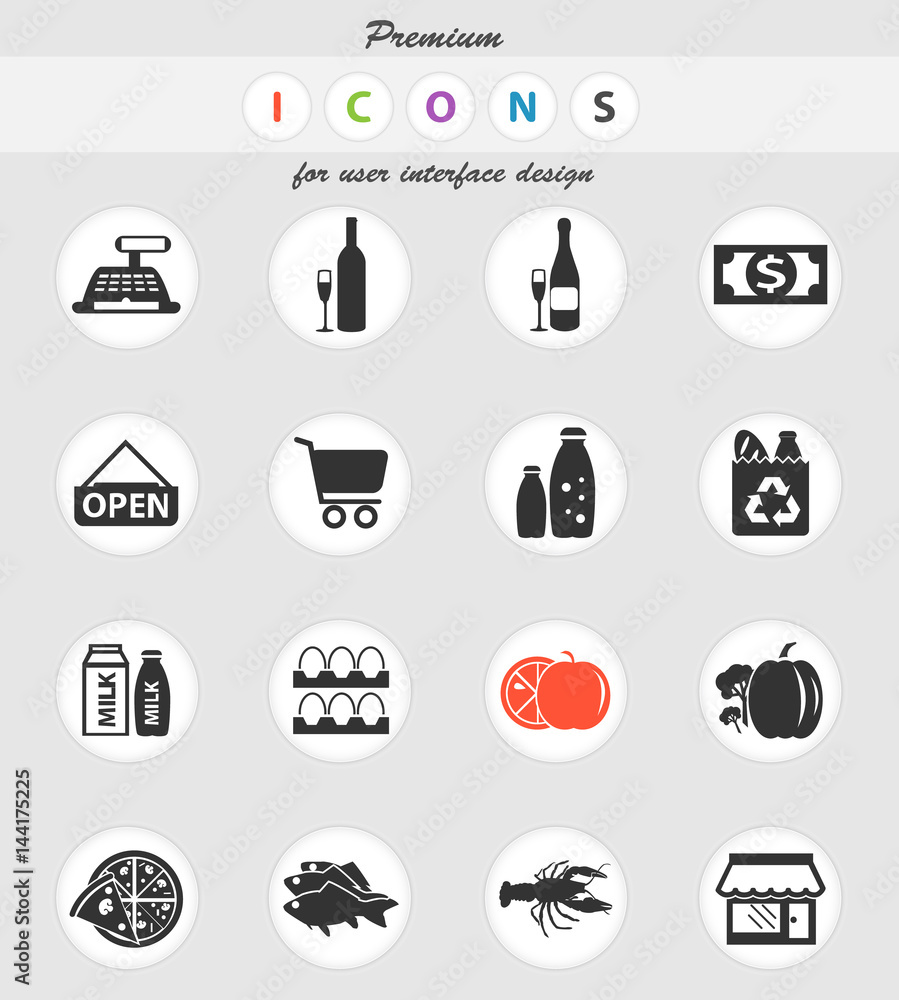 grocery store icon set grocery store icon set