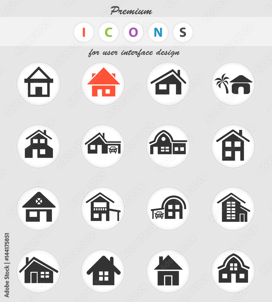 Fototapeta premium house type icon set