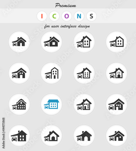 house type icon set