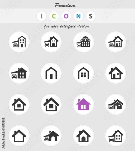 house type icon set