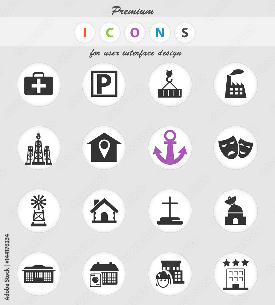 infrastructure icon set infrastructure icon set