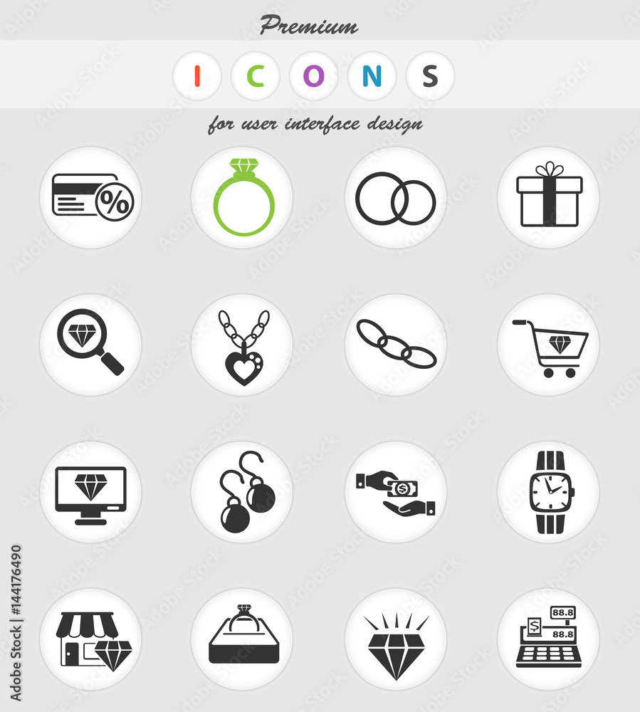 Fototapeta premium jewerly store icon set