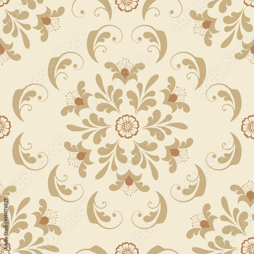 Vector flower seamless pattern element. Elegant texture for backgrounds. Classical luxury old fashioned floral ornament, seamless texture for wallpapers, textile, wrapping.