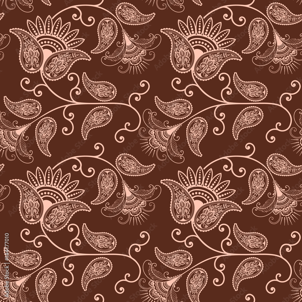 Vector flower seamless pattern background. Elegant texture for backgrounds. Classical luxury old fashioned floral ornament, seamless texture for wallpapers, textile, wrapping.