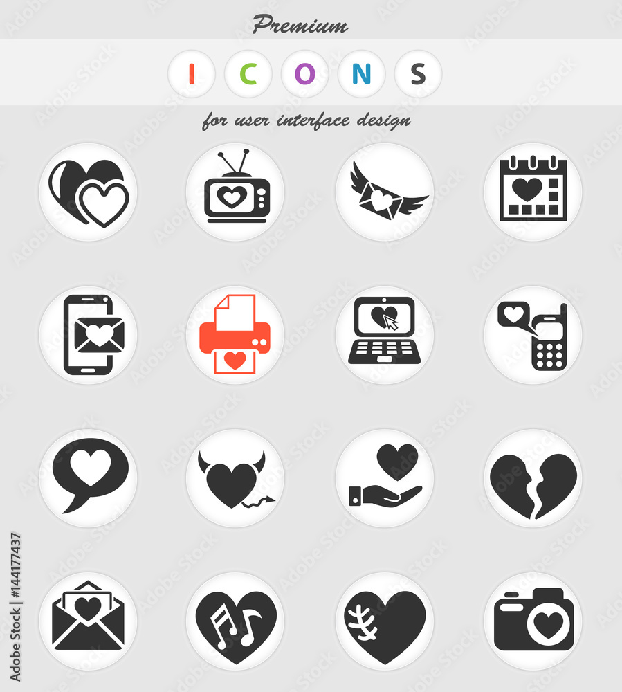 love icon set