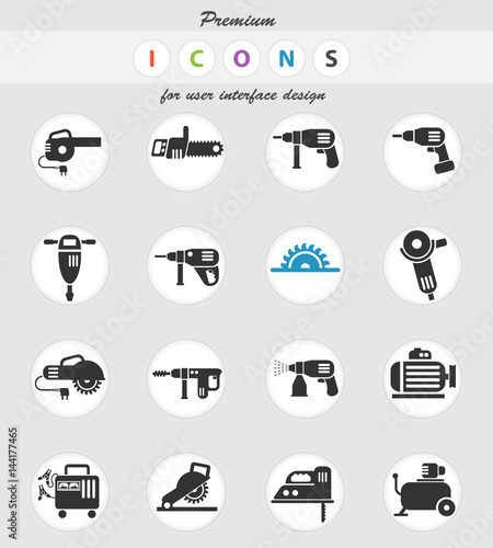 machine tools icon set