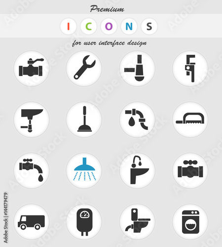 plumbing service icon set