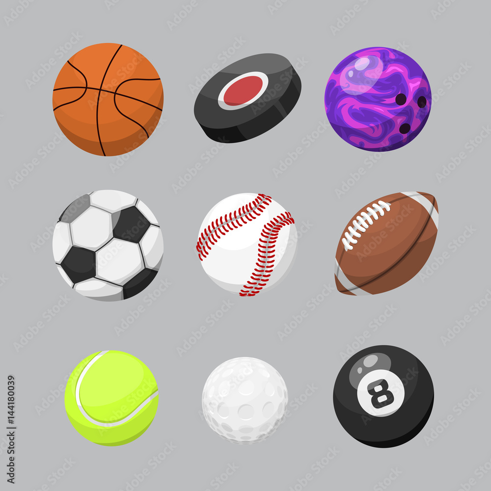 Sport balls isolated tournament win round basket soccer equipment and recreation leather group traditional different design vector illustration. Sport balls isolated tournament win round basket soccer equipment and recreation leather group traditional different design vector illustration.