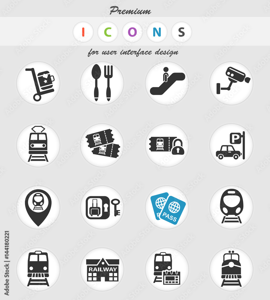 railway station icon set railway station icon set