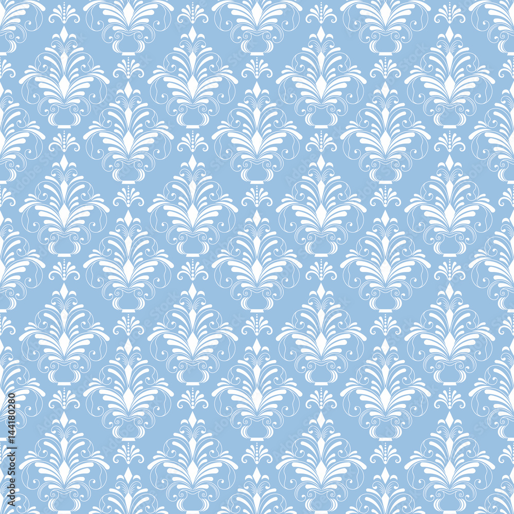 Vector damask seamless pattern background. Classical luxury old fashioned damask ornament, royal victorian seamless texture for wallpapers, textile, wrapping. Exquisite floral baroque template. Vector damask seamless pattern background. Classical luxury old fashioned damask ornament, royal victorian seamless texture for wallpapers, textile, wrapping. Exquisite floral baroque template.