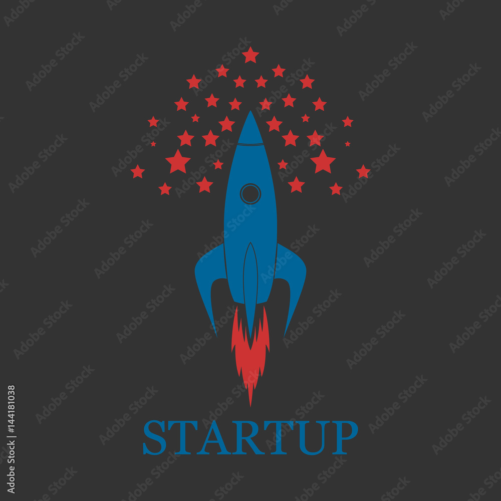 Rocket logo. Startup background. Vector illustration Rocket logo. Startup background. Vector illustration