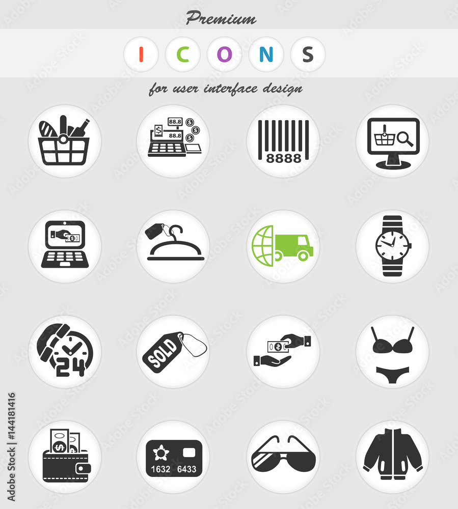 shopping and e-commerce icon set shopping and e-commerce icon set