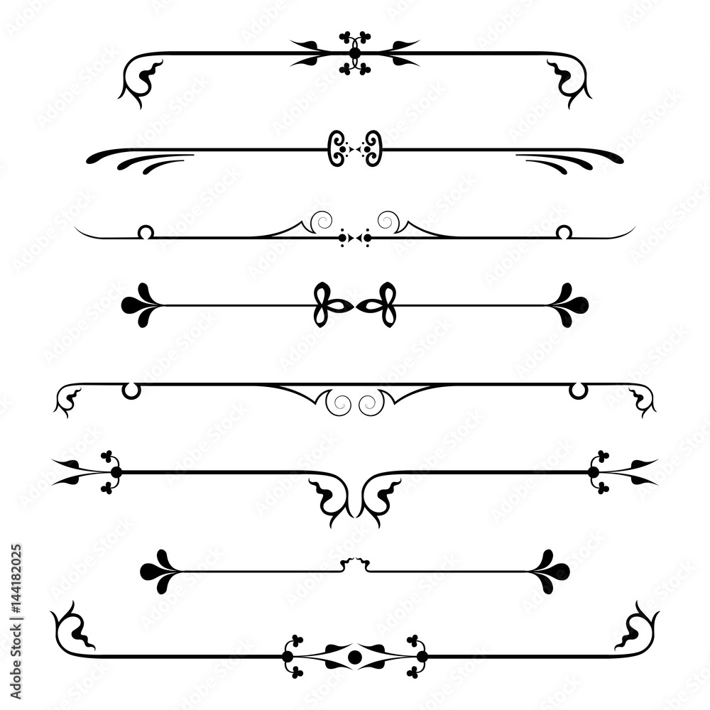 set of calligraphic design elements and page decor.