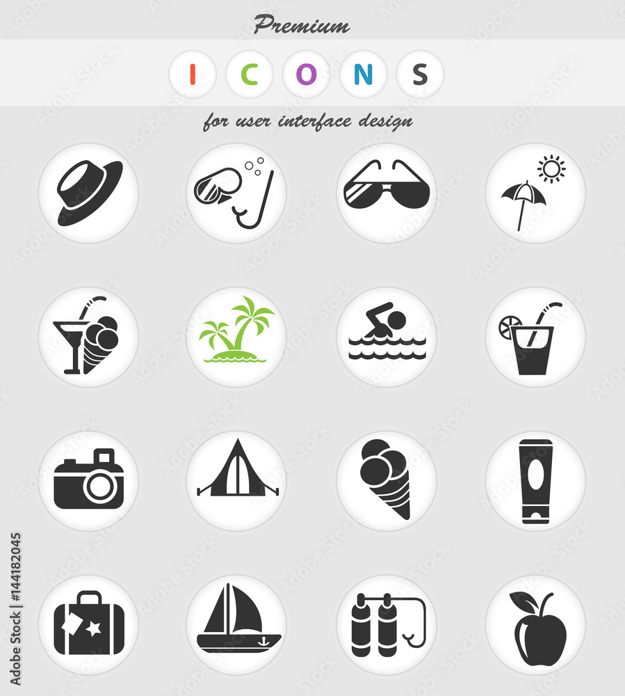summer icon set summer icon set
