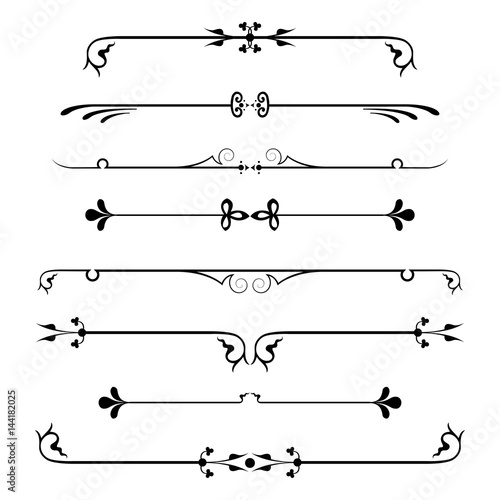 set of calligraphic design elements and page decor.