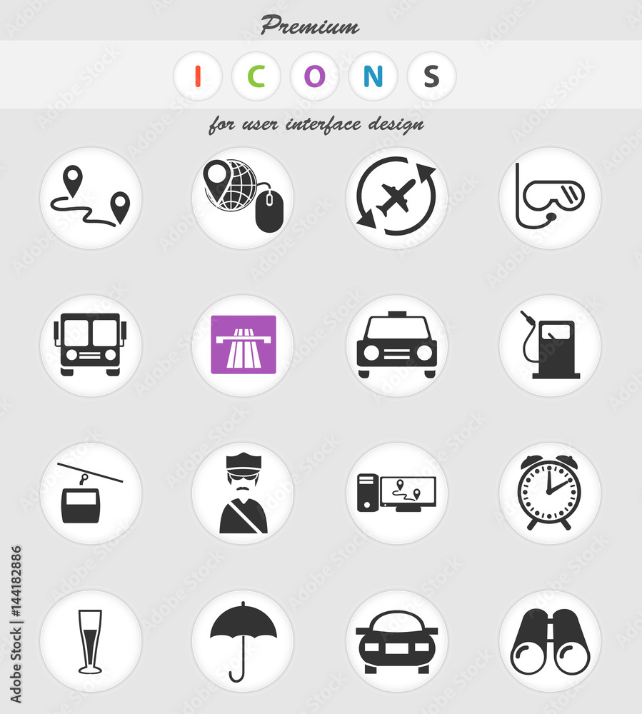 travel icon set