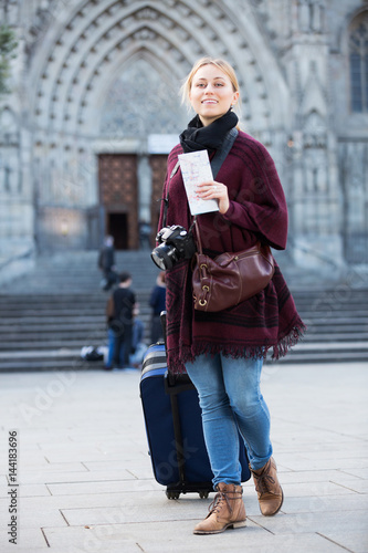 Woman looking for her route