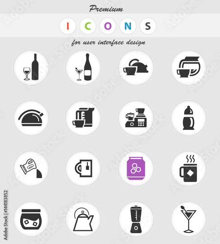 utensils for beverages icon set