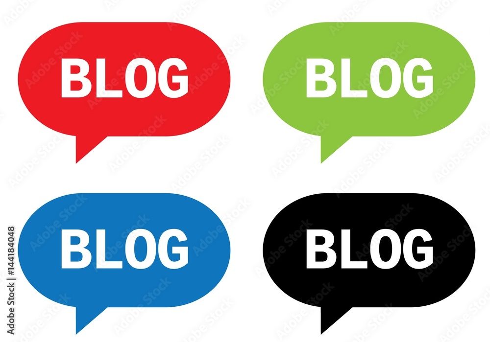 BLOG text, on rectangle speech bubble sign. BLOG text, on rectangle speech bubble sign.