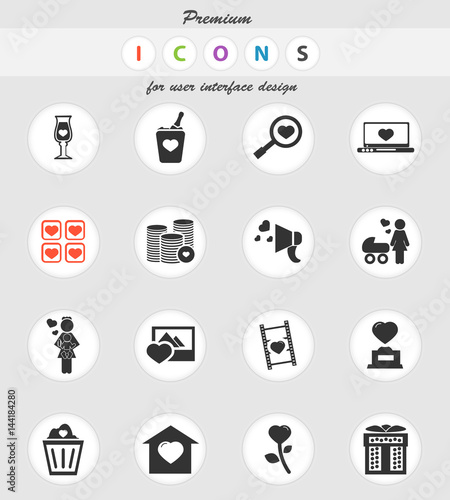 valentine day icon set