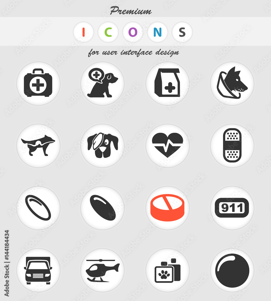 veterinary clinic icon set