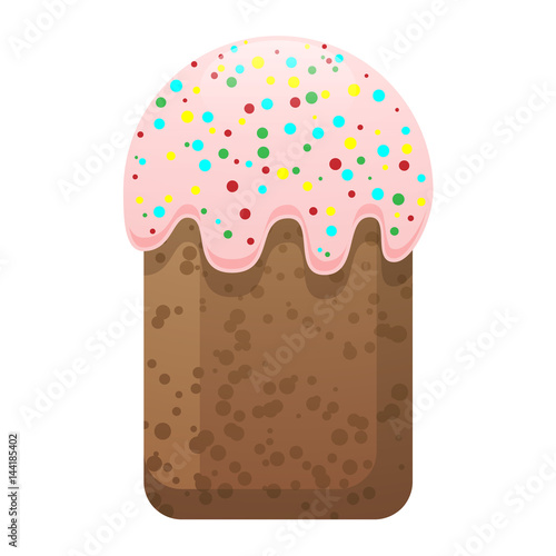 Easter Cake with Pink Creamy Top Illustration