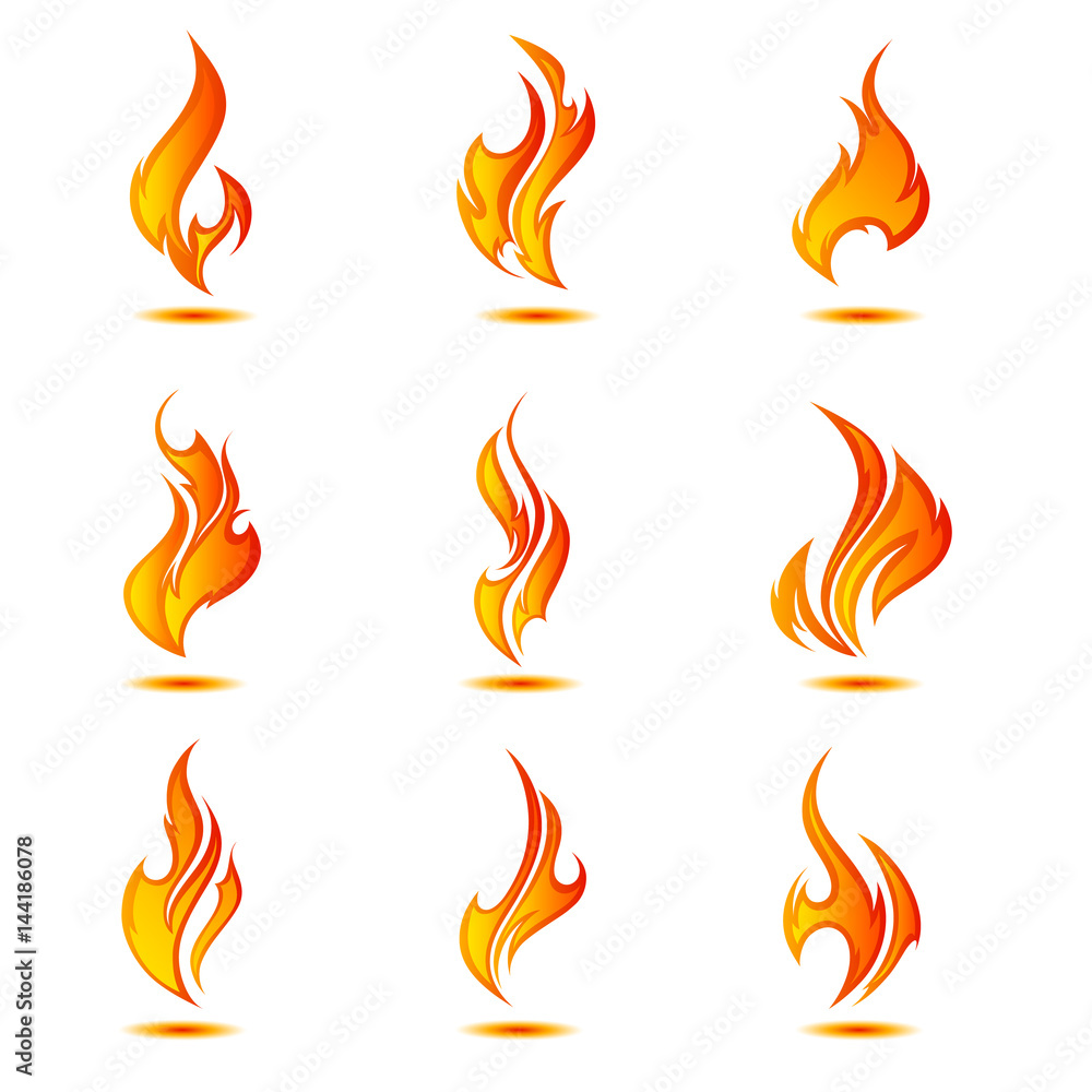 Fire flames. Abstract element for design. Illustration. Fire flames. Abstract element for design. Illustration.