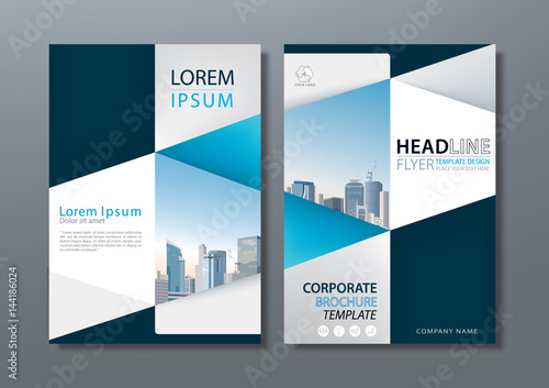 Blue flyer design template vector, Leaflet cover presentation, book cover, layout in A4 size