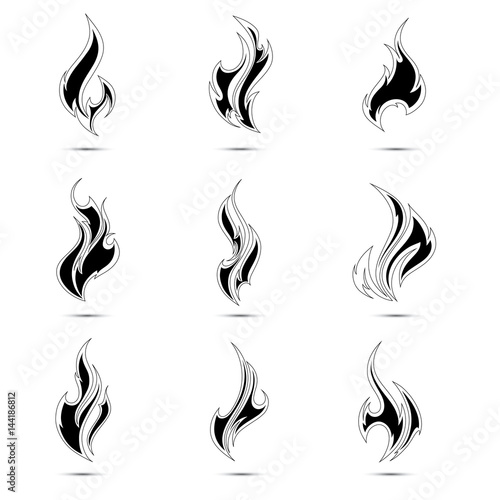 Fire flames. Abstract element for design. Illustration.