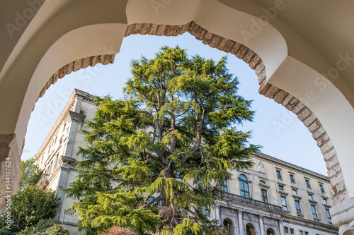 View through a arch at Museum Udine photo