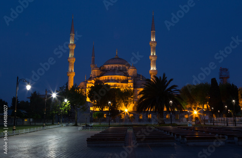 Fototapeta Turkey, Blue mosque (Sultan Ahmed Mosque)in Istanbul in the night
