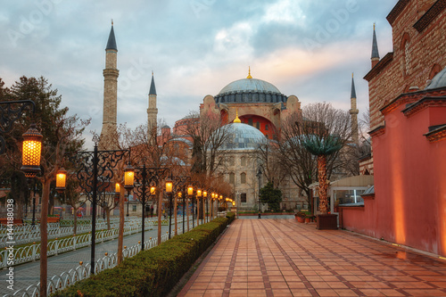 Canvas Print St. Sophia Cathedral on a sunset, Istanbul