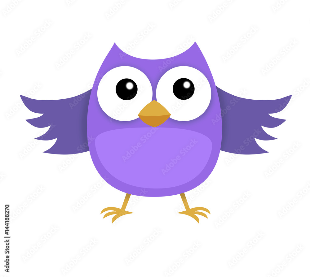 funny happy owl illustration for your design