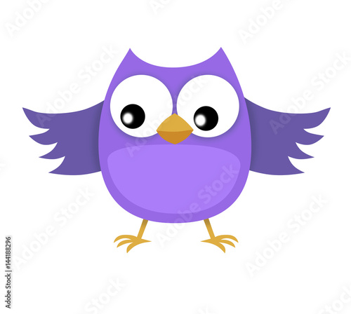 funny happy owl illustration for your design