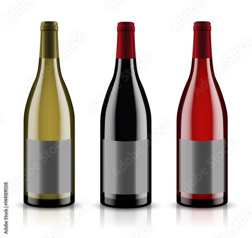 Mockup wine bottle. vector design.