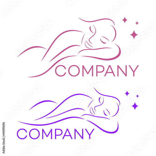 Beautiful sleeping woman logo