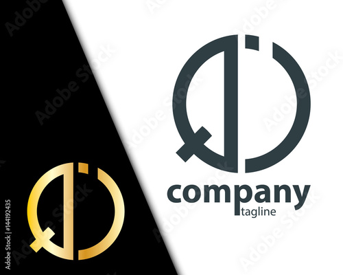 Initial Letter QJ QI With Linked Circle Logo