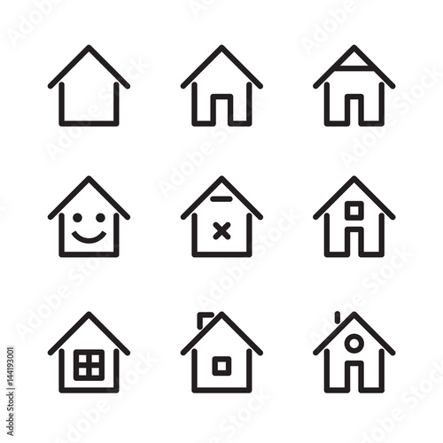 Set of house and home icon. Vector Illustration.
