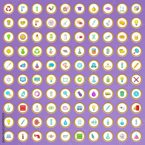 100 scientific laboratory icons set