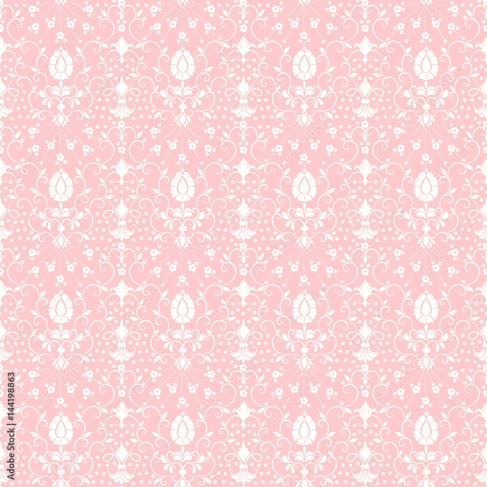 Vector damask seamless pattern background. Classical luxury old fashioned damask ornament, royal victorian seamless texture for wallpapers, textile, wrapping. Exquisite floral baroque template. Vector damask seamless pattern background. Classical luxury old fashioned damask ornament, royal victorian seamless texture for wallpapers, textile, wrapping. Exquisite floral baroque template.