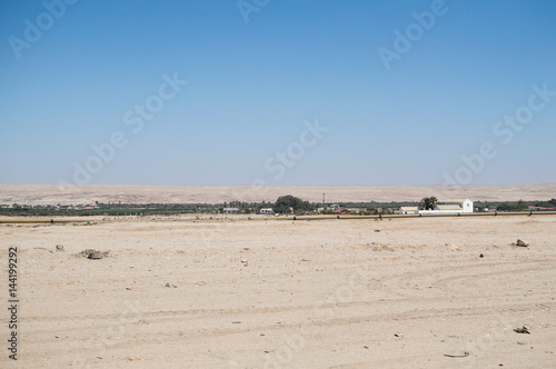 Desert Landscape with Small Settlement near Swakopmund  Namibia