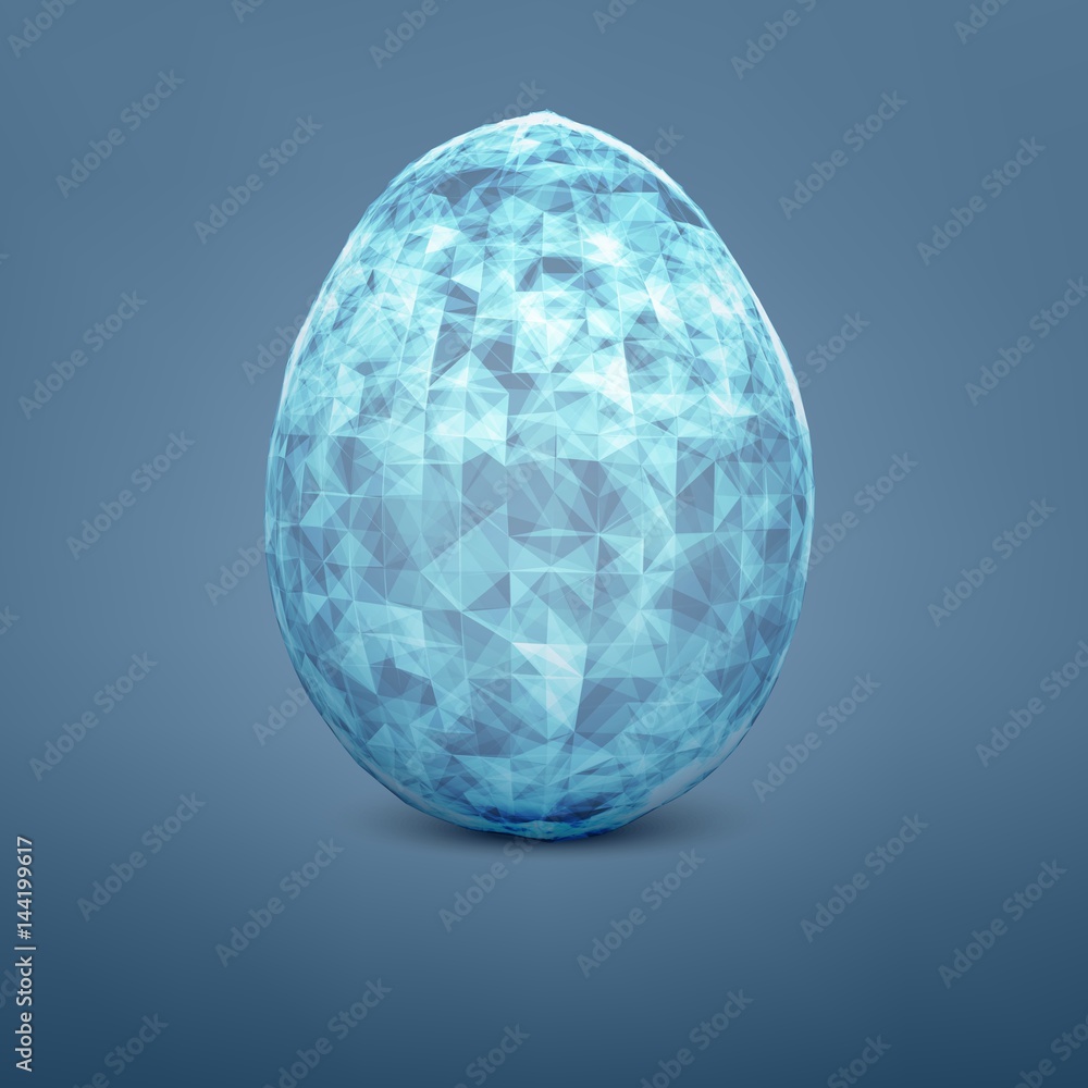 Abstract vector egg. 3D mesh object. Futuristic style card. Lines, point, planes in 3d space. Abstract vector egg. 3D mesh object. Futuristic style card. Lines, point, planes in 3d space.