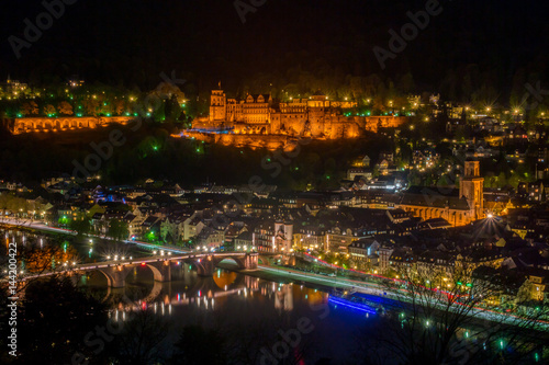 Fototapeta Naklejka Na Ścianę i Meble -  Heidelberg bei Nacht - Heidelberg at night