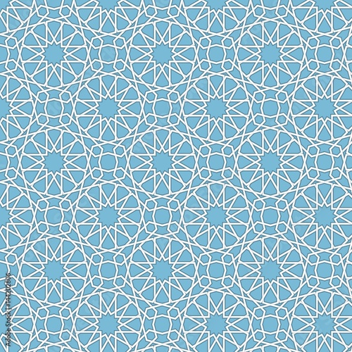 Vector abstract geometric islamic background. Based on ethnic muslim ornaments. Intertwined paper stripes. Elegant background for cards, invitations etc.