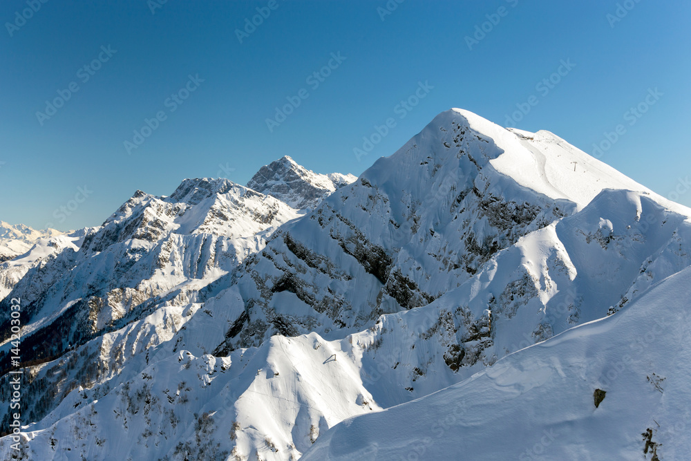 Obraz premium Aibga Ridge. Mountain Kamennyy stolb. 2509m. Sochi, Russia