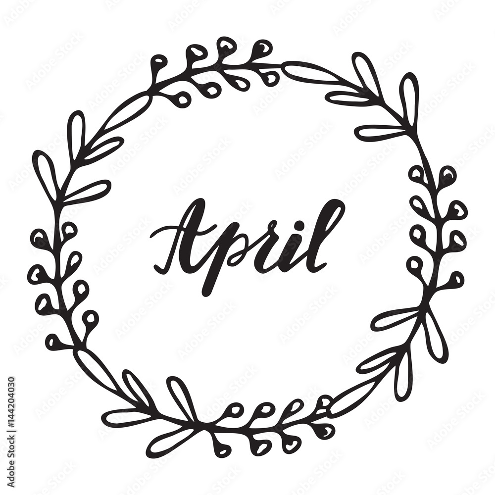 April hand drawn lettering.