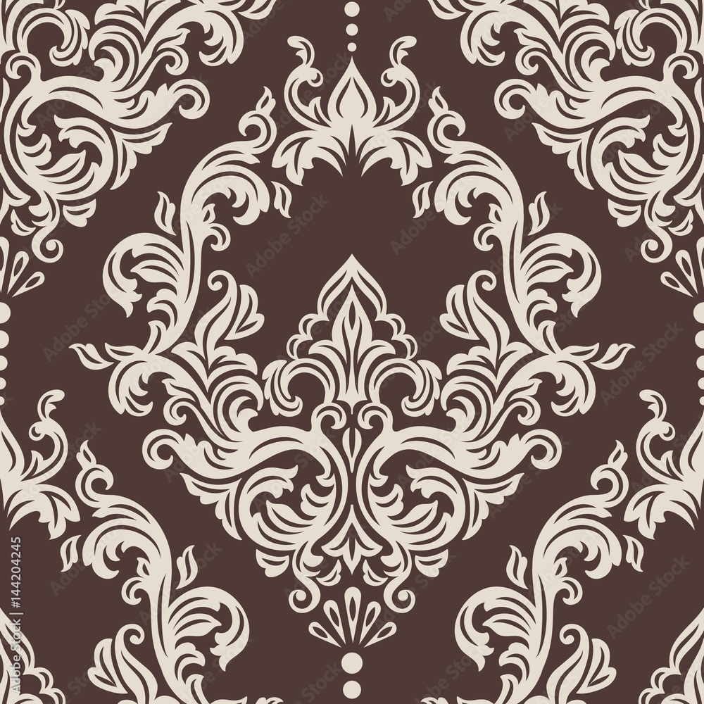 Vector damask seamless pattern element. Classical luxury old fashioned damask ornament, royal victorian seamless texture for wallpapers, textile, wrapping. Exquisite floral baroque template. Vector damask seamless pattern element. Classical luxury old fashioned damask ornament, royal victorian seamless texture for wallpapers, textile, wrapping. Exquisite floral baroque template.