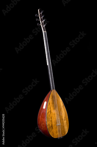 Wallpaper Mural Saz baglama Turkish Music Instrument Isolated on a Black Background Torontodigital.ca